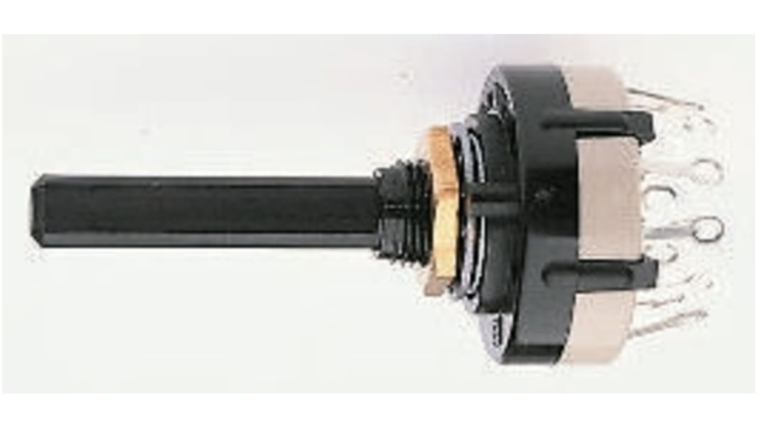 Lorlin 6-Stufen Drehschalter DPST 250 V ac, 250V dc / 150 mA @ 250 V ac, 27.5mm x 27.5mm x 71.1mm
