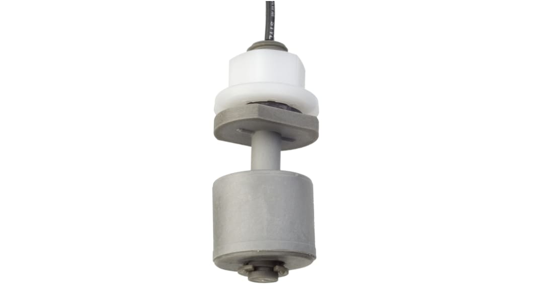 Sensata Cynergy3 RSF50 Series Vertical Polyphenylene Sulfide Float Switch, Float, 1m Cable, NO/NC, 240V ac Max, 120V dc