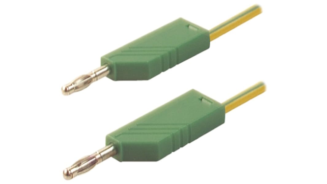 Hirschmann Test & Measurement, 32A, 60V dc, Green/Yellow, 500mm Lead Length