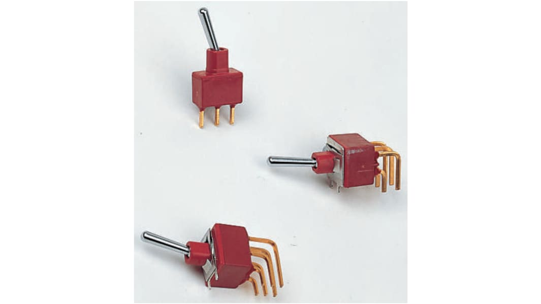 RS PRO PCB-Montage Kippschalter 2-polig Rastend 400 mA @ 20 V, Lötanschluss