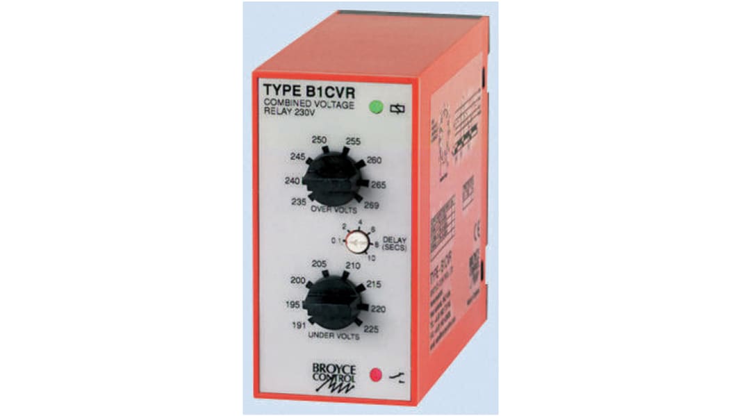 Broyce Control Voltage Monitoring Relay, SPDT, Maximum of 230V ac