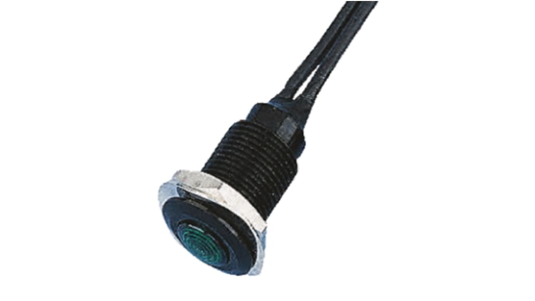 Oxley パイロットランプ, 緑, 実装ホールサイズ:10.2mm, OXL/CLH/100/FL30/GN