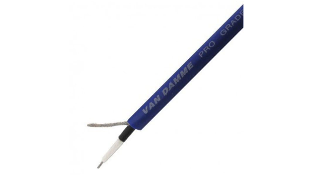 Van Damme Instrument Cable, 0.22 mm² CSA Screened, 6mm od, 100m, Blue