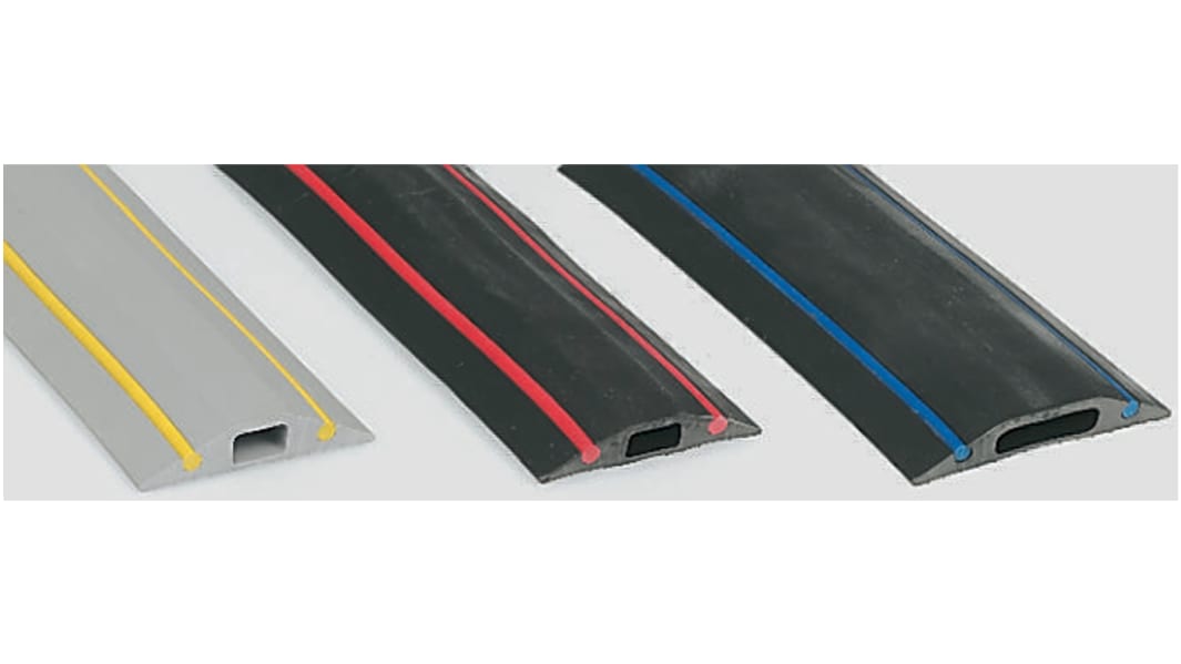 RS PRO 9m Black/Yellow Cable Cover in Rubber, 14mm Inside dia.