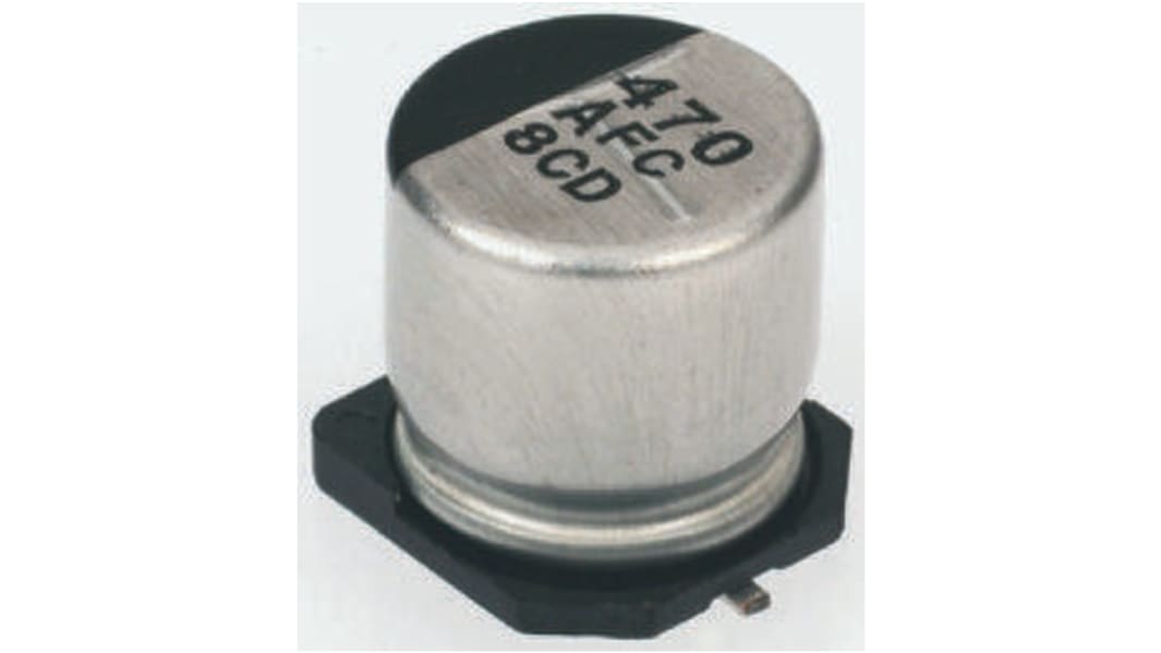 Panasonic , SMD Aluminium-Elektrolyt Kondensator 220μF ±20% / 25V dc, Ø 10mm x 10.2mm, bis 105°C