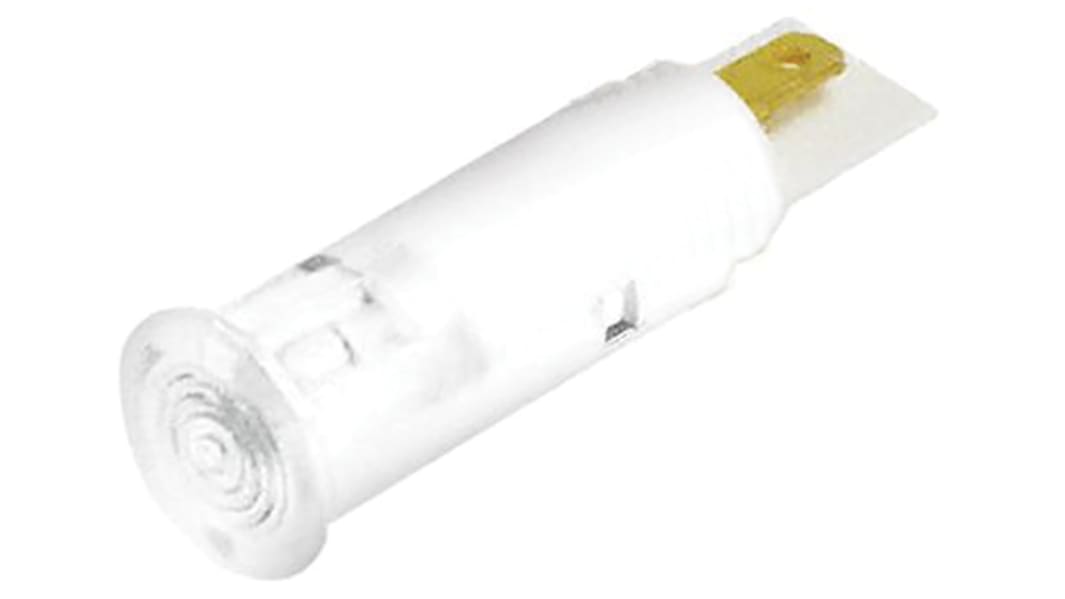 Signal Construct White Panel Mount Indicator, 24 → 28V, 6mm Mounting Hole Size, Solder Tab Termination