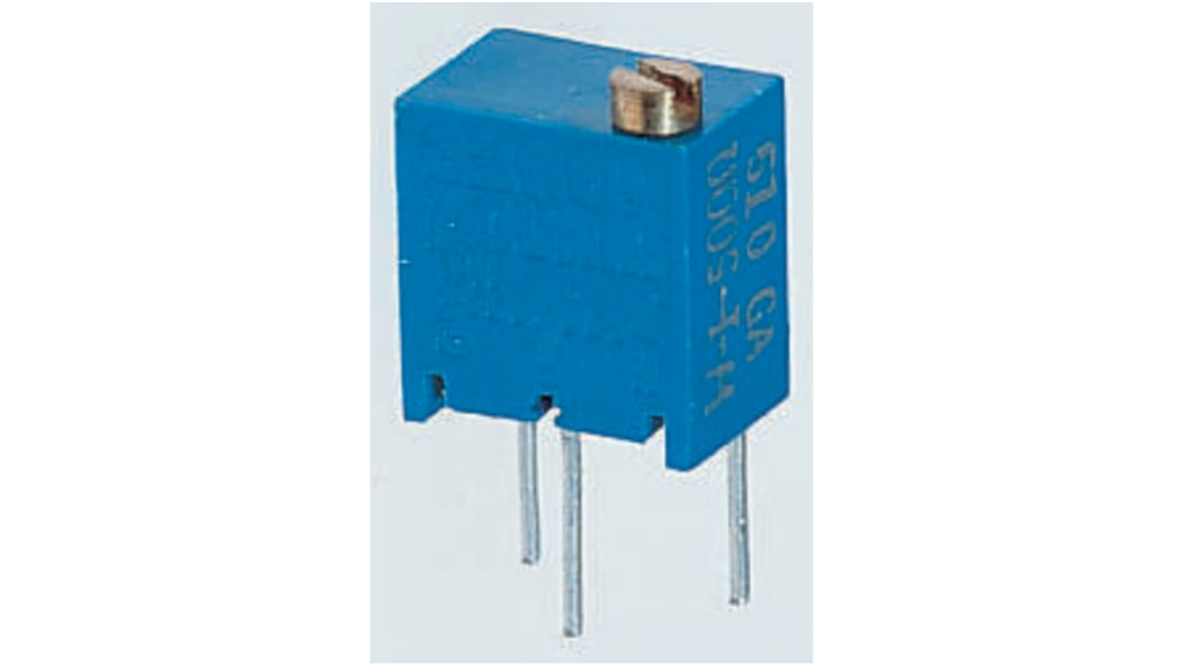 Bourns Trimmer potenciométer 2MΩ, ±10%, ±100ppm/°C, 12-menetes, Furatszerelt, 0.25W, Forrasztható érintkezőtüske 3266
