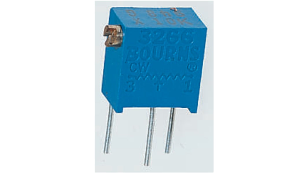 Bourns 半固定抵抗器（トリマポテンショメータ）, 100kΩ, ±10%, 0.25W, 12回転, スルーホール