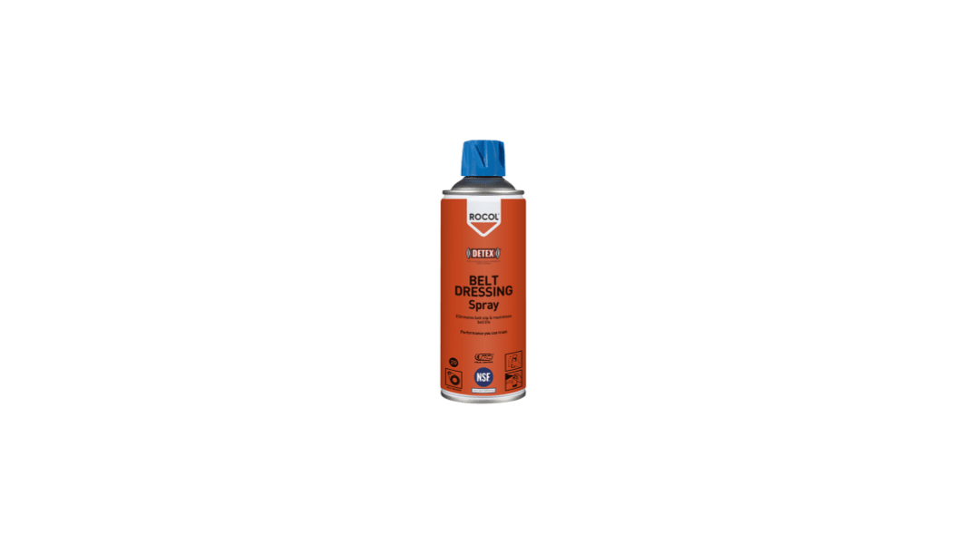 Lubricante Rocol Belt Dressing Spray, Aerosol de 300 ml, apto para industria alimentaria
