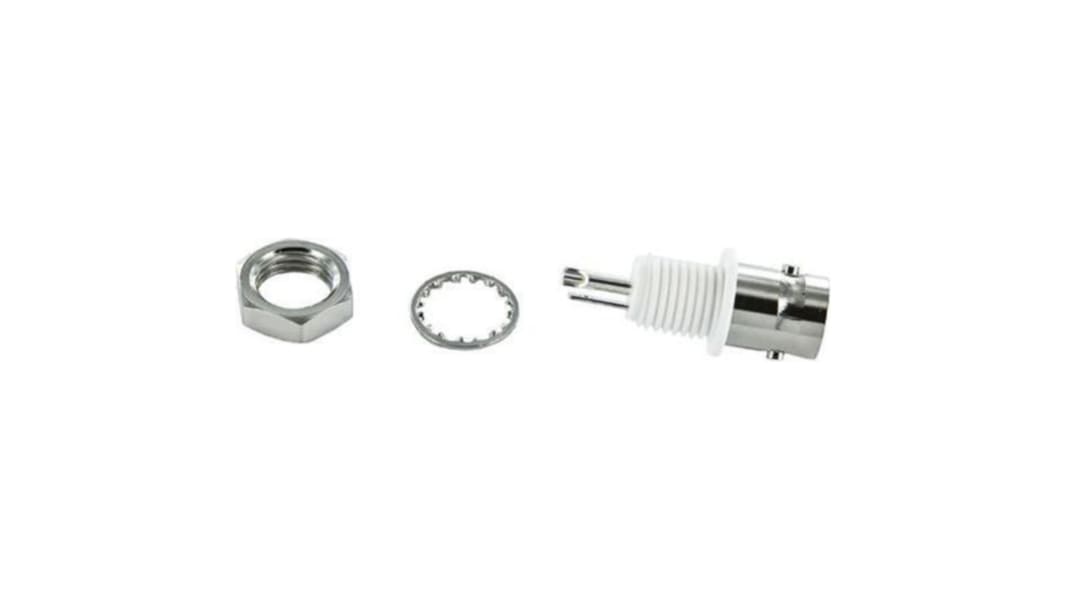 TE Connectivity Greenpar Series, Jack Panel Mount BNC Connector, 75Ω, Solder Termination, Straight Body