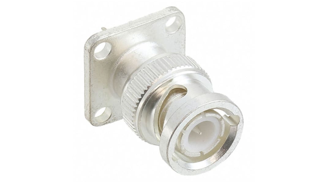 TE Connectivity, Plug Flange Mount BNC Connector, 75Ω, Solder Termination, Straight Body