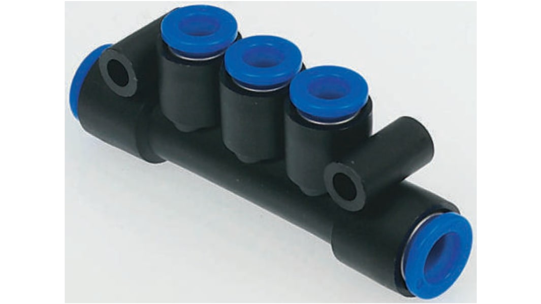 Nourrice SMC 3 sortie 8 mm Push-in 10 mm Push-in