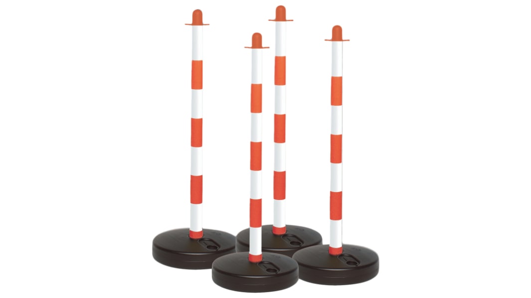 Brady Red & White PE Barrier Post