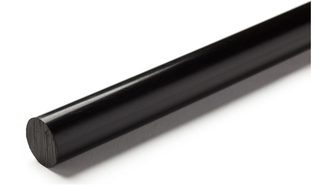 RS PRO Black Polyethylene PE Rod, 1m x 60mm Diameter