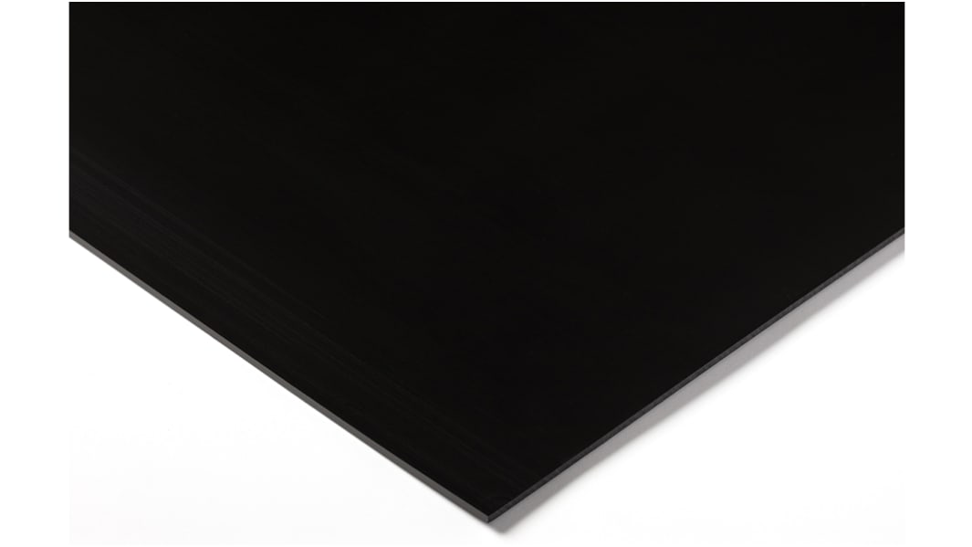 Lámina de plástico, Negro, 1000mm x 500mm x 3mm