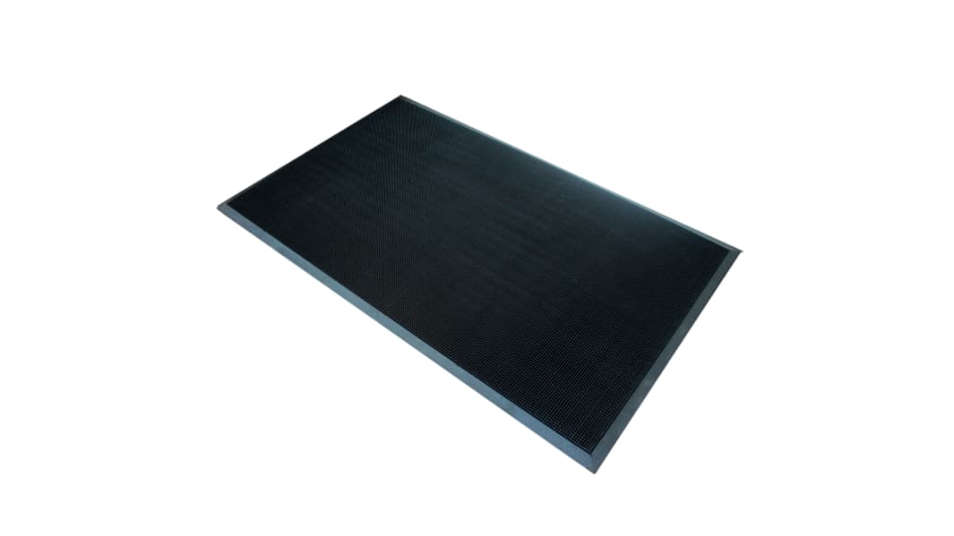 Tapis d'entrée Coba Europe Fingertip, Noir, Dim. 0.9m Intérieur / extérieur
