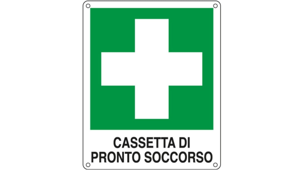 Segnale di primo soccorso Alluminio Verde/Bianco Cartelli Segnalatori, testo - Cassetta Di Pronto Soccorso, Italiano