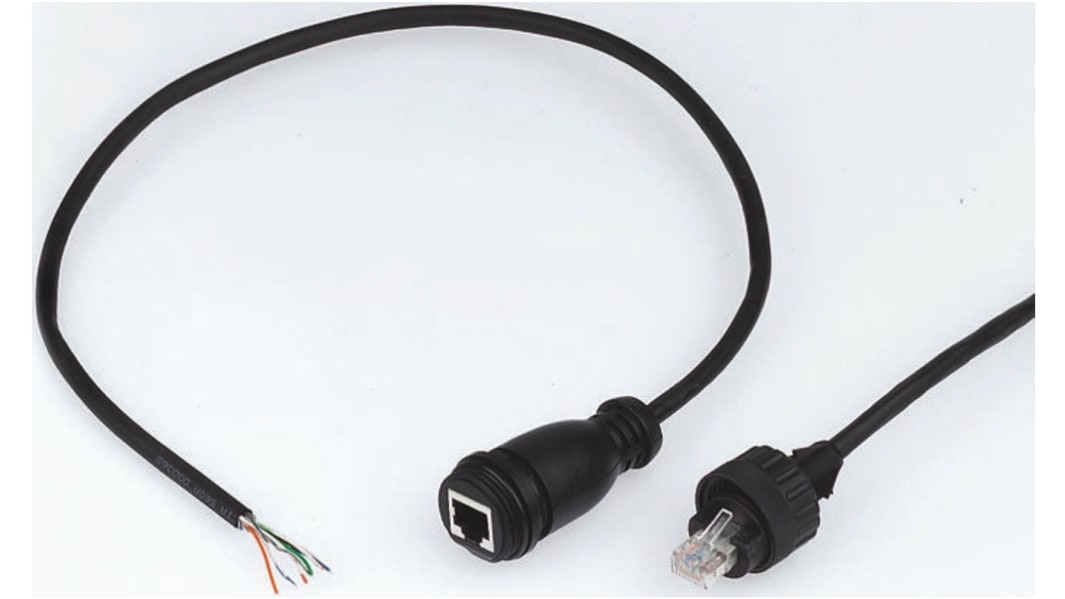 Brad from Molex, 5m Cat5e, Black RJ45 to Male Unterminated, F/UTP Shielded, Terminated PUR Sheath