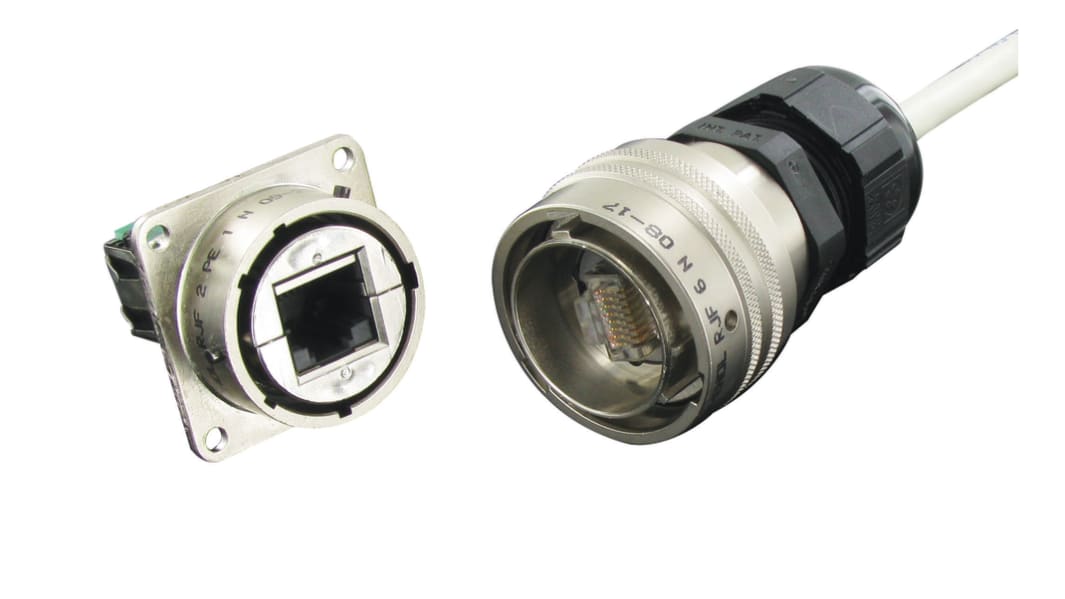 Amphenol Socapex RJ45 モジュラーコネクタ, メス, RJ45コネクタ, ジャムナット, Cat5e
