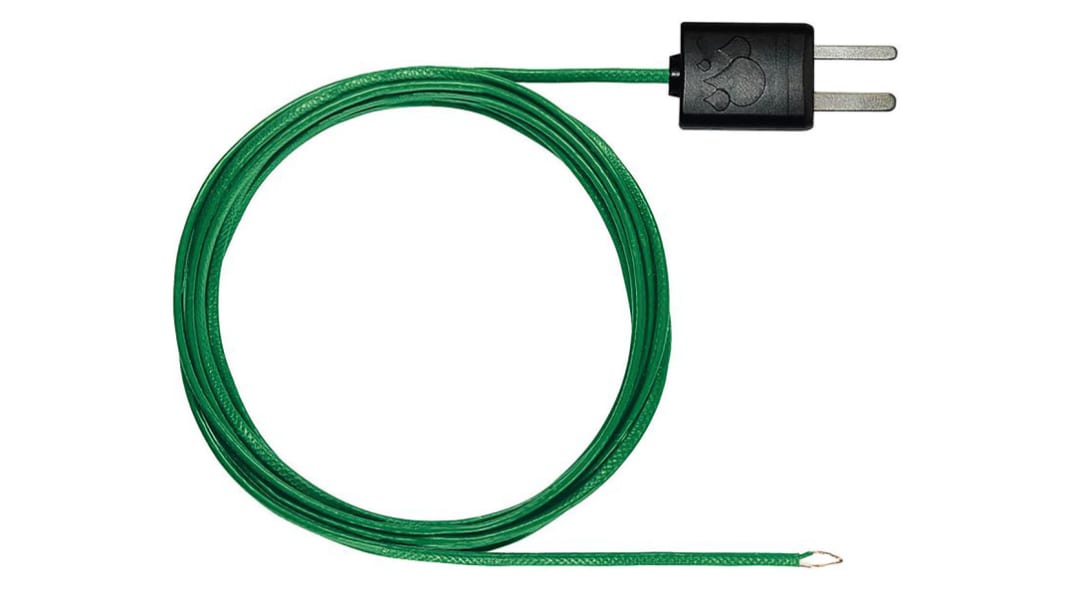 Sonda de temperatura tipo K Testo, hasta 250 °C Clase 2, Ø 1.5mm x 1.5m, cable de 1.5m