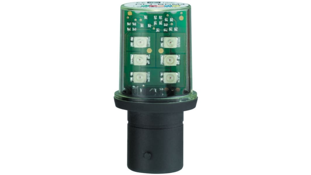 Schneider Electric LED-Lampe 120 V ac, BA15d Sockel Grün, Leuchte, LED
