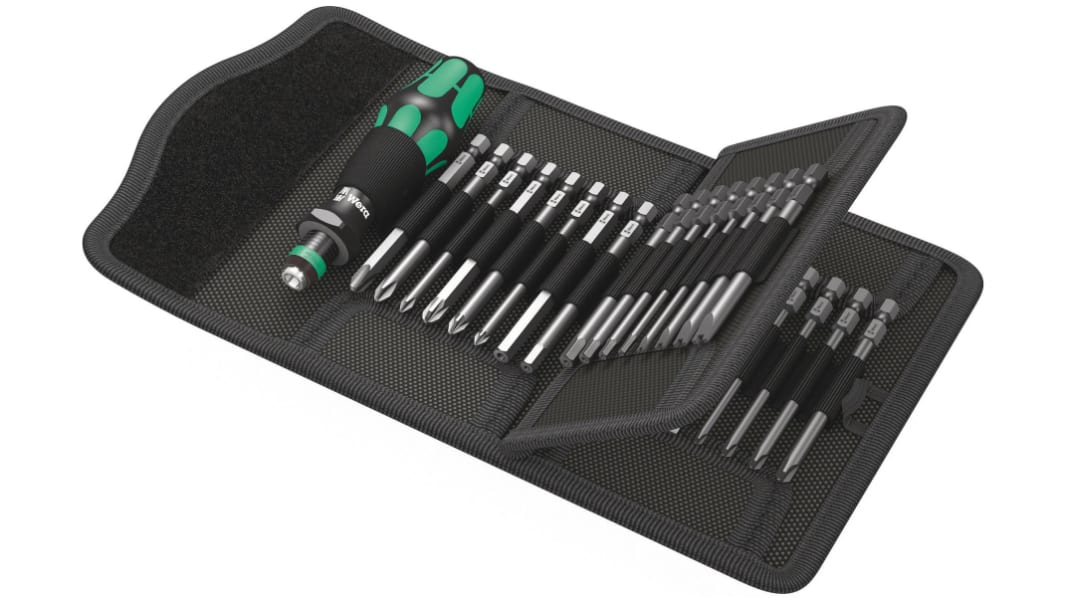 Jeu de tournevis standard interchangeables Wera, Hexagonale, plat, Phillips, Pozidriv, 33 pièces