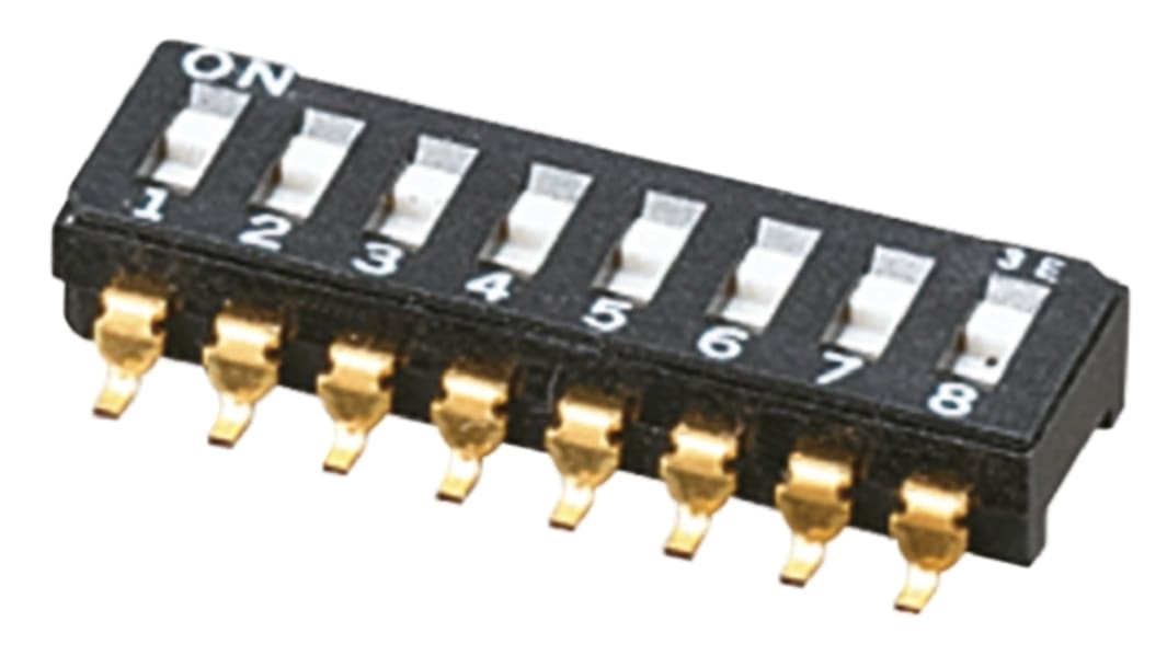 Nidec Components ディップスイッチ, スライド, 8PST