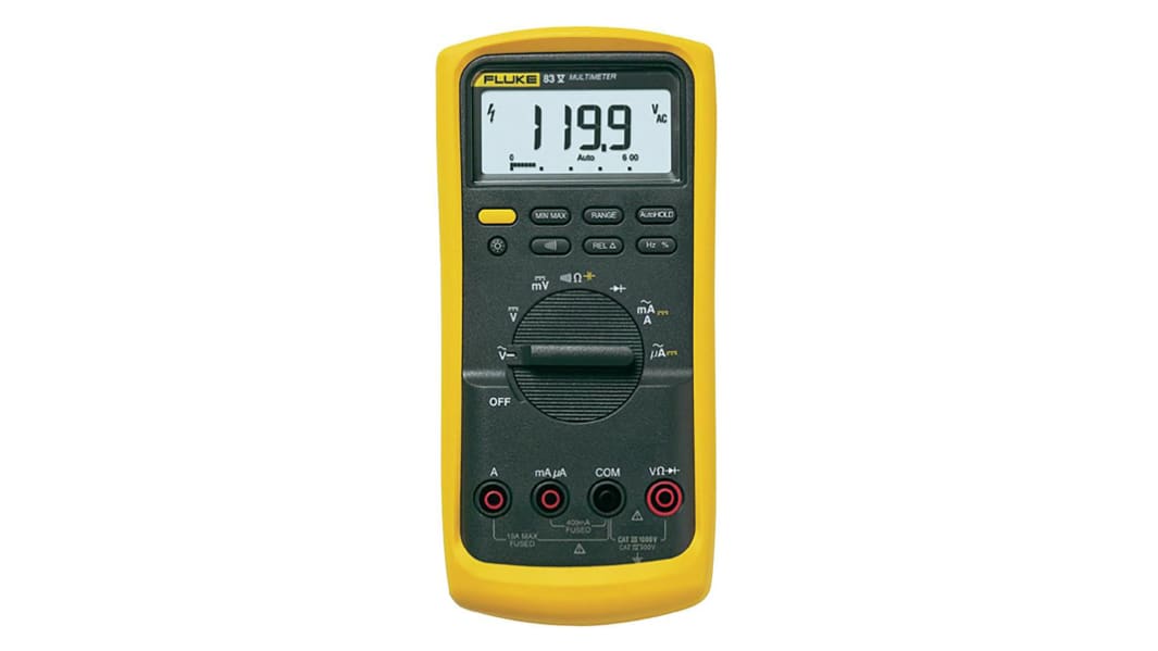 Multímetro Fluke 83, 1000V ac/1000V dc, 10A ac/10A dc, TRMS, CAT III, CAT IV