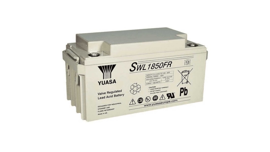 Yuasa 12V M6 Sealed Lead Acid Battery, 66Ah