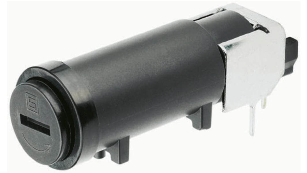 Schurter Printkortmonteret sikringsholder, 16A Nej, passer til 5 x 20mm sikring 500V ac
