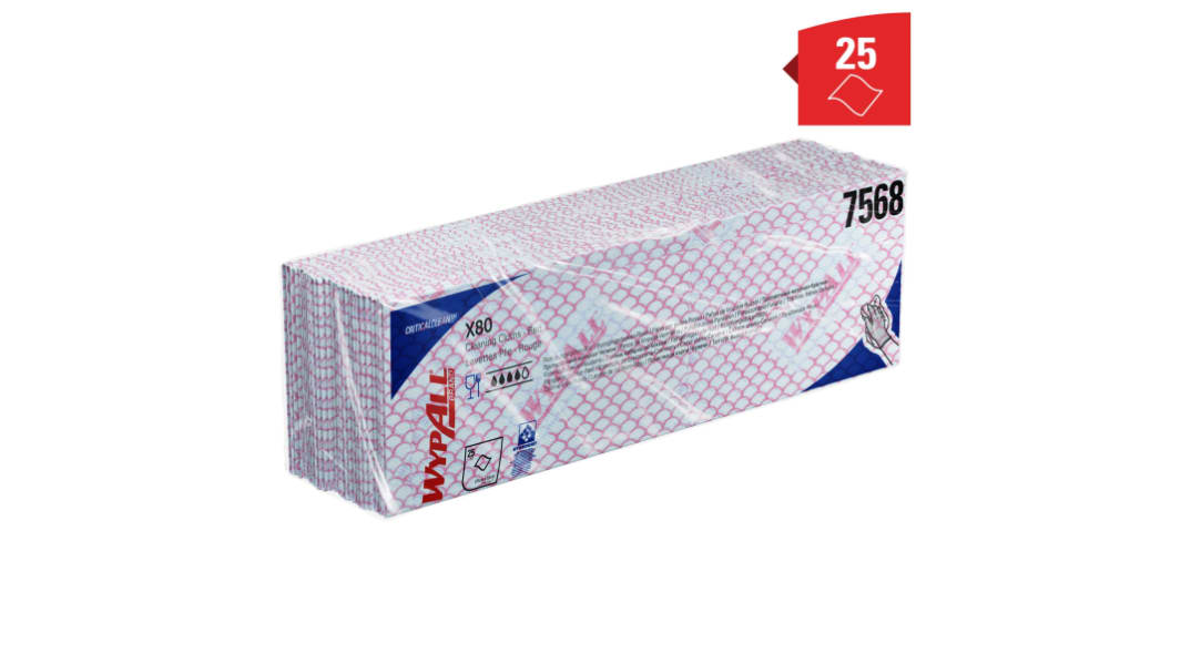 Bayetas Kimberly Clark WypAll de color Rojo, de 420 x 360mm, en Bolsa de 25 unidades
