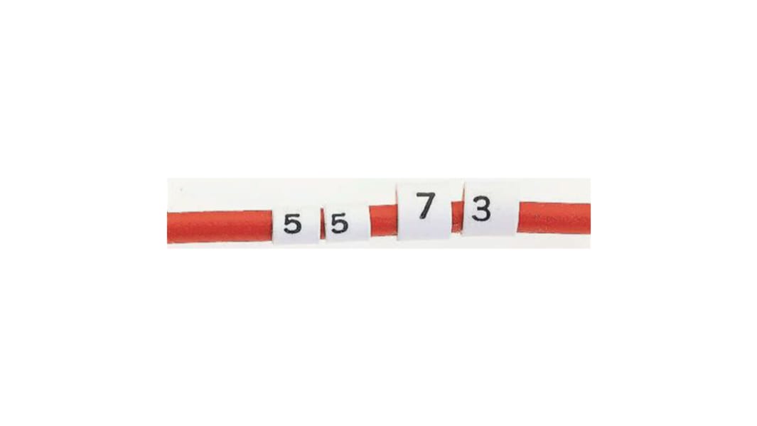 TE Connectivity Heat Shrink Cable Markers, White, Pre-printed "G", 2 → 6mm Cable, TRSA-1019/E/1/G