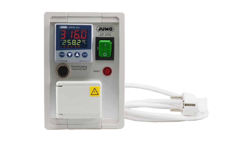 Jumo dTRON PID Temperature Controller, 170 x 108mm Analogue Input, 3 Output Relay, 230 V ac Supply Voltage PID