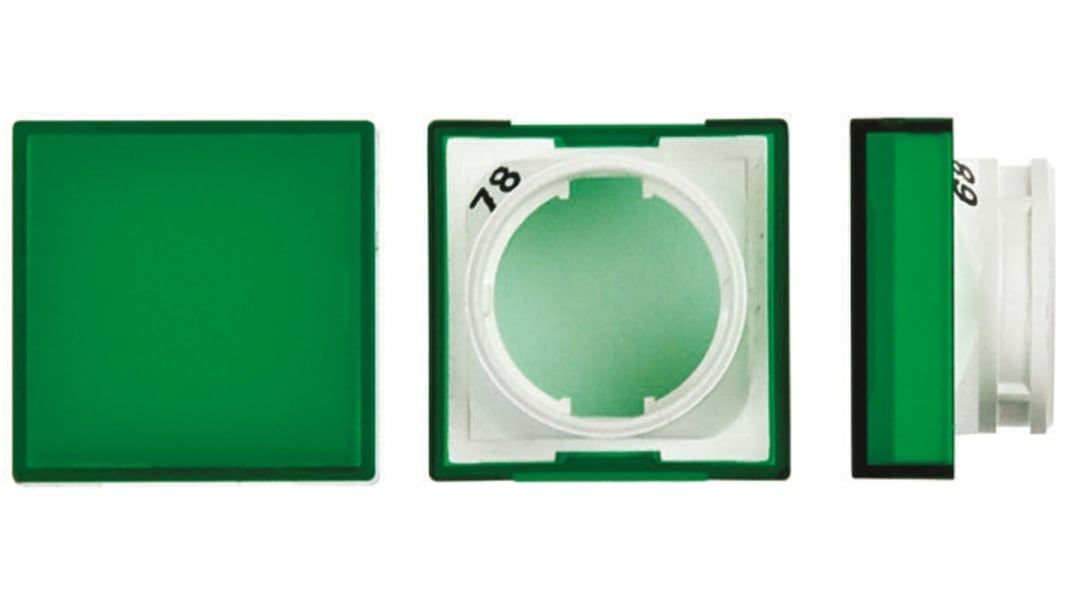 Omron Green Square Push Button Lens for Use with A16 Series LED/Incandescent Lamp Push Button Switch
