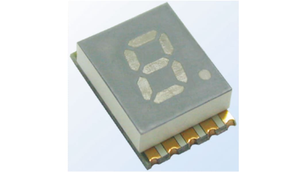 Kingbright LED-Anzeige 7-Segment, Orange 601 Nm Zeichenbreite 5.6mm Zeichenhöhe 10.2mm SMD