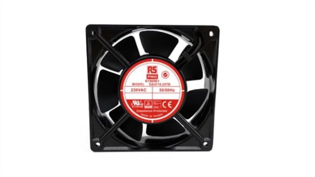 Ventilateur axial RS PRO 230 V c.a., 186.9m³/h, 120 x 120 x 38mm, 24W