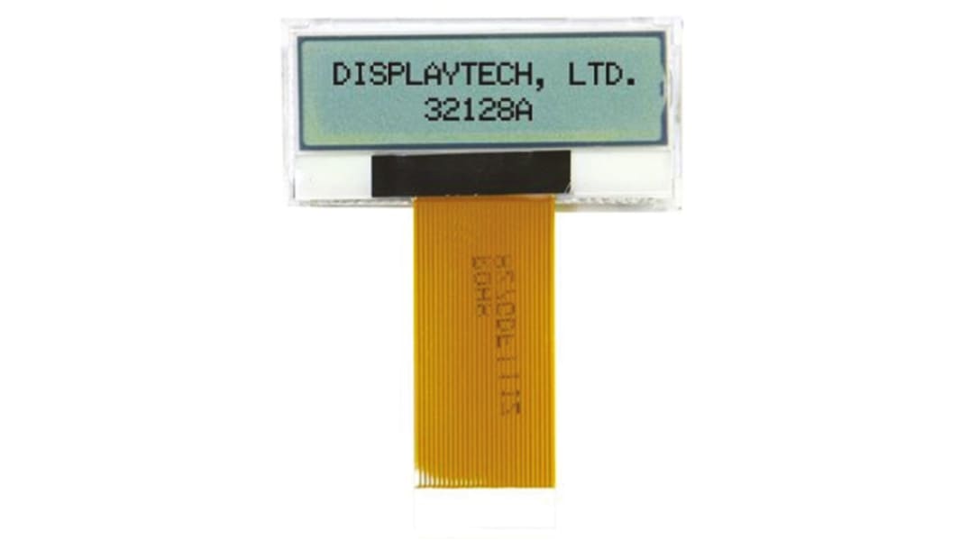 Wyświetlacz monochromatyczny LCD, , Graficzny, podświetlanie LED 128 x 32pikseli, Displaytech