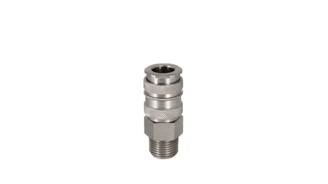 Raccord rapide pneumatique RS PRO, Filetage vers Mâle G 1/2 Mâle 1/2pouces CEJN 410, Rectus 27, TST 410 en Laiton, Acier