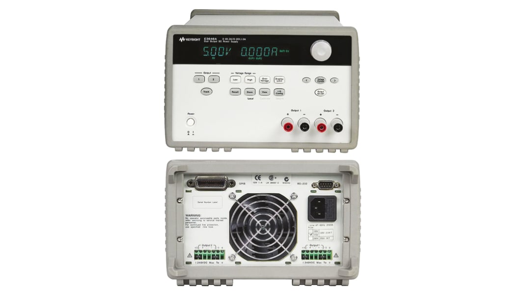 Fuente de alimentación Keysight Technologies E3648A, calibrado UKAS, 2 salidas, 0 → 20V, 2.5A, 40W