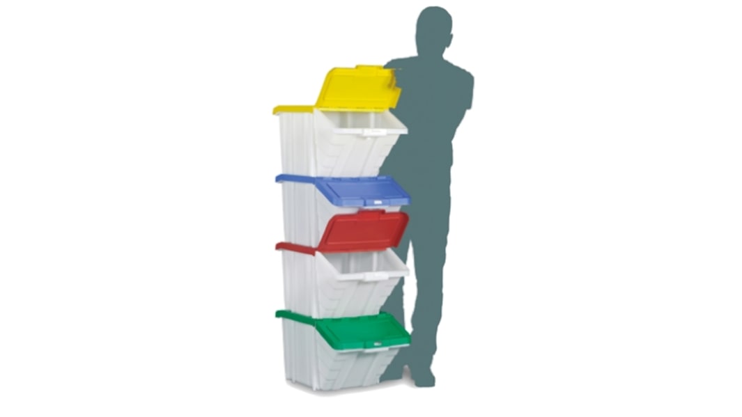 RS PRO 50L Polypropylen Aufbewahrungsbox, Rot 345mm x 400mm x 635mm