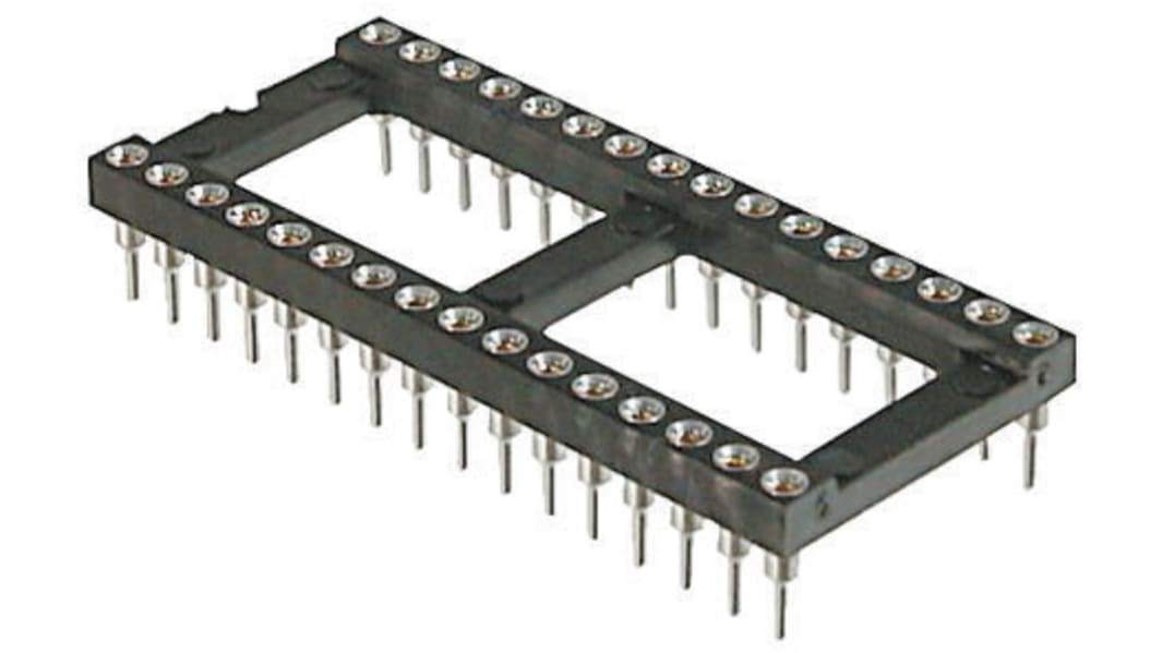 Support DIL ASSMANN WSW 24 voies, Traversant, broches Tulipe, Entraxe de 2.54mm, largeur de rangée 7.62mm