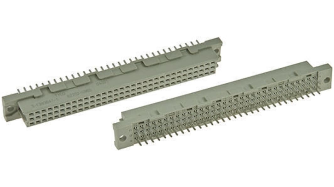 TE Connectivity Eurocard C2 DIN 41612-Steckverbinder Stecker gewinkelt, 64-polig / 3-reihig, Raster 2.54mm Lötanschluss