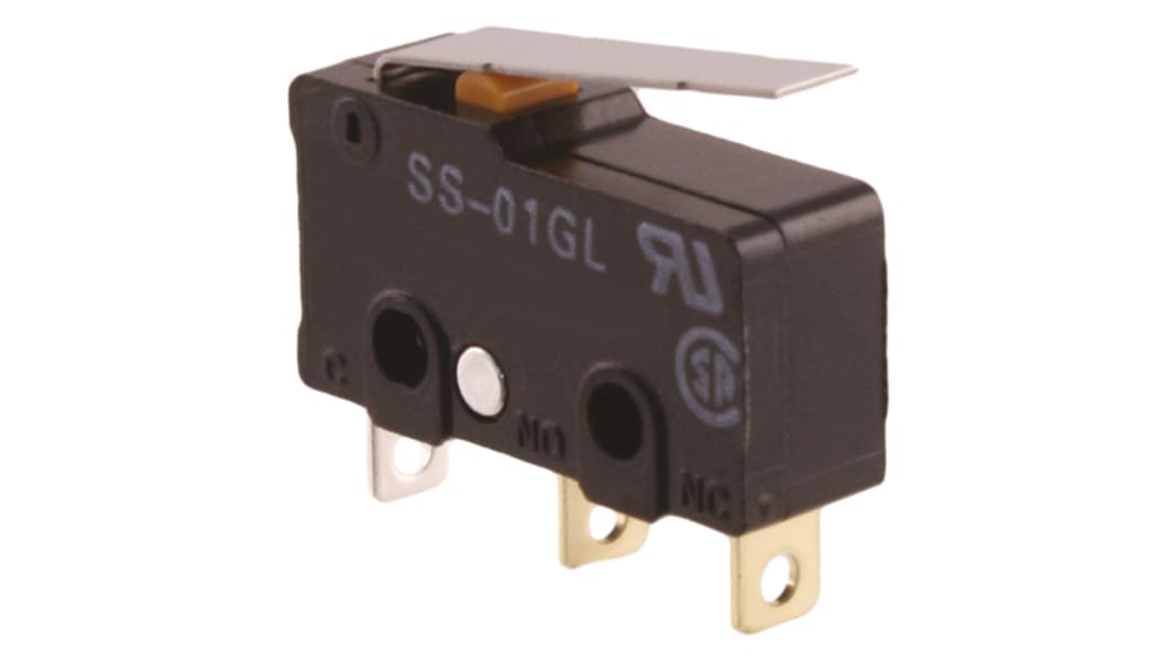 Omron Hinge Lever Micro Switch, Solder Terminal, 100 mA @ 30 V dc, SPDT, IP40
