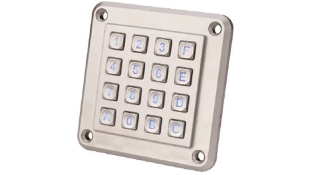 Teclado numérico, 16 teclas retroiluminado IP67