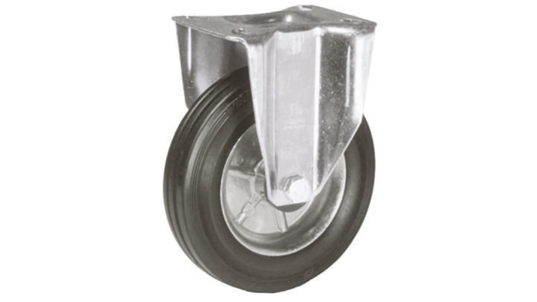 Roulette industrielle Fixe LAG, Acier zingué, Ø 125mm, 120kg