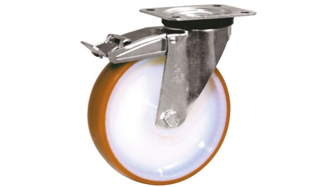 Roulette industrielle Pivotant avec frein LAG, Acier zingué, Ø 100mm, 120kg
