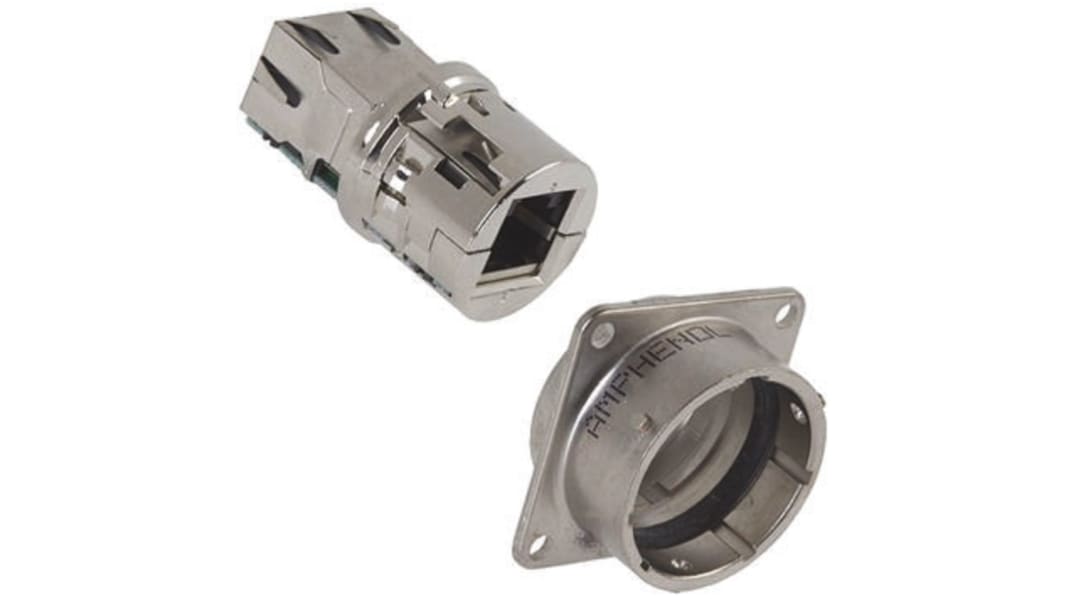 Amphenol Socapex RJF Series Female RJ45 Connector, Panel Mount, Cat5e Straight 1 Port 8 -Way