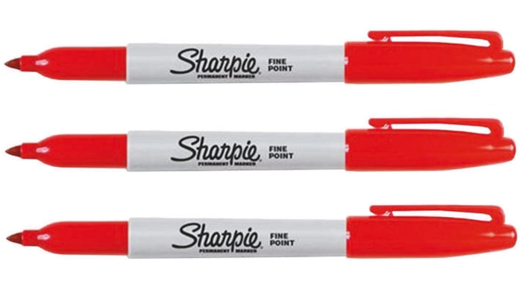 Sharpie Rosso Pennarello indelebile Fine Tonda