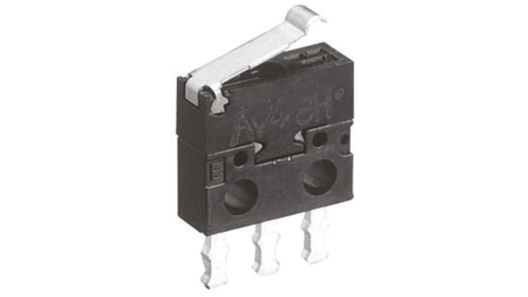 Panasonic Simulated Roller Lever Micro Switch, Solder Terminal, 100 mA @ 30 V dc, SP-CO