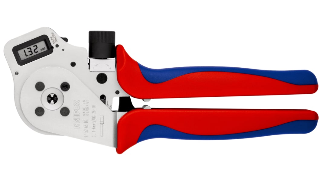 Knipex Hand Ratcheting Crimp Tool for Turned Contacts, 0.14 → 6mm² Wire